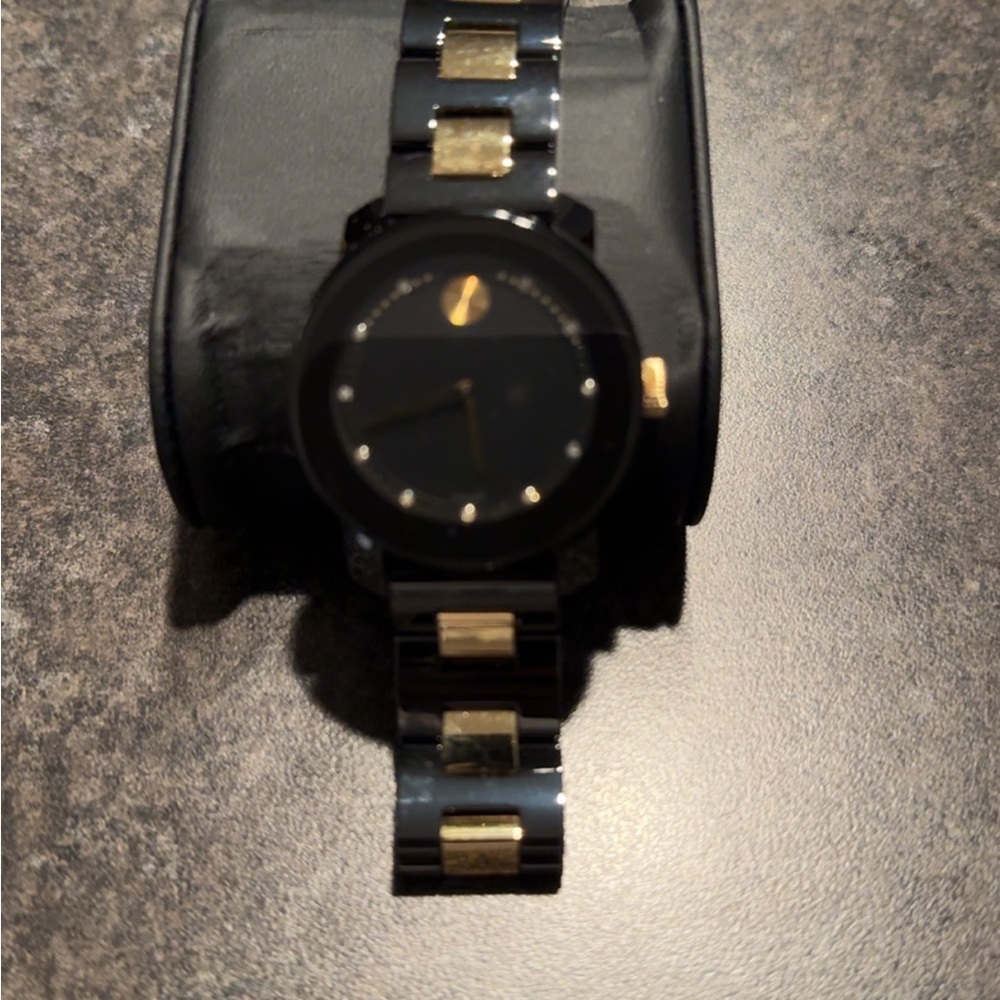 Women’s Black and Gold Movado Watch